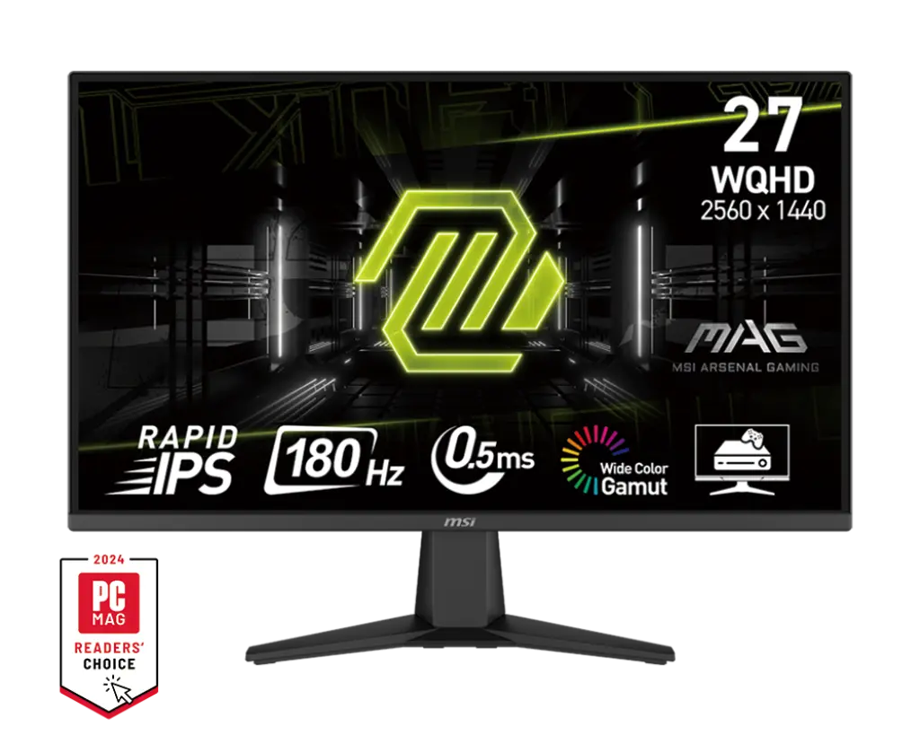 [646] MSI LED MAG G275QF Gaming / 27-inch / Rapid IPS /  2560 x 1440 (WQHD) / *180Hz* / 0.5ms / *2xHDMI*, DP (27")