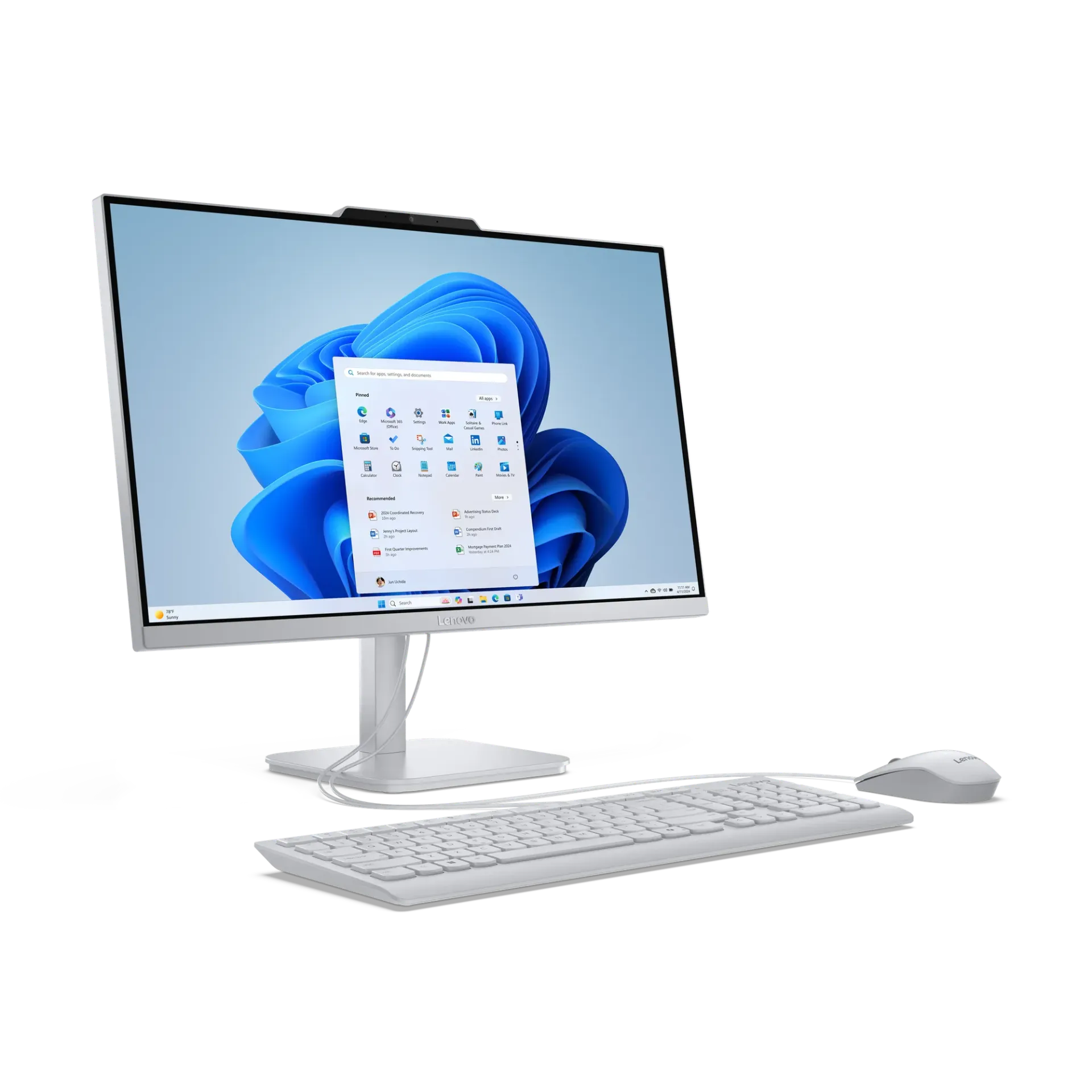 AIO Lenovo A100 24 / Ci3-N305 / 8GB-DDR4 / 512GB-SSD / Intel-Graphics / 23.8-inch IPS FHD / DOS / Cloud-Grey / Wired-KB&M | ENG
