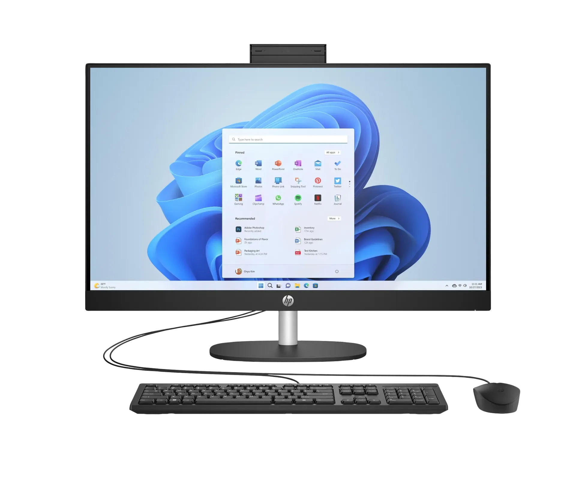 AIO HP 24-cr0124nh / Ci5-1335U / 8GB-DDR4 / 512GB-SSD / SHARED / 23.8-inch IPS FHD / DOS / JET BLACK