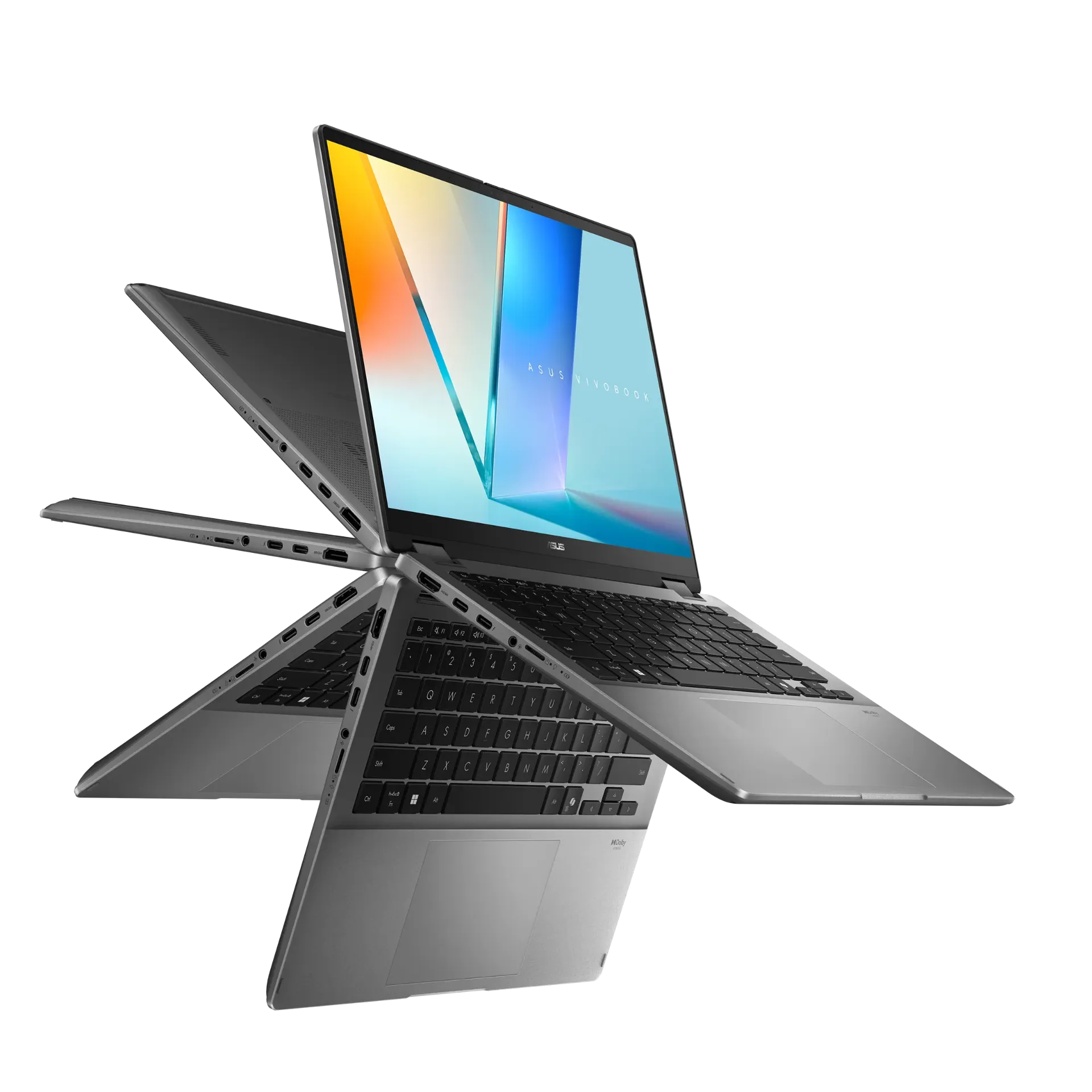 [1204] ASUS *Vivobook 14 Flip TP3407SA-DS74T X360 / Core Ultra7-256V / 16GB-LPDDR5x* / 1TB-SSD / Intel Arc Graphics 140V / 14-inch WUXGA *OLED DCI-P3 HDR-TrueBlack500 60HZ Touch*/ Win11 H / Matte Gray / WiFi 7 | TB-4 | Backlit-KB-EN