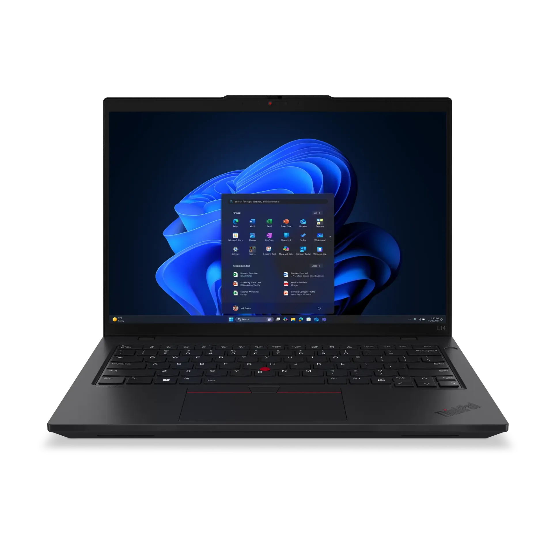 Lenovo ThinkPad L14 Gen 6 / Core Ultra7-255U /16GB-DDR5-5600 / 512GB-SSD / Intel Graphics / 14-inch WUXGA IPS Touch 400nits 60Hz DBEF5 / DOS / Eclipse Black / FPR | TB-4 | Backlit KB EN | US