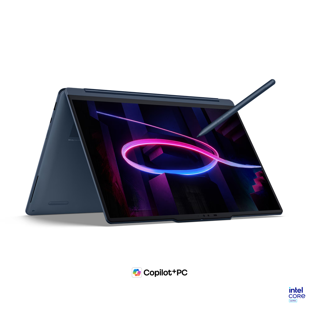 [1256] Lenovo Yoga 9 2-in-1 14IPH11 X360 AE / Core Ultra7-355/ 32GB-LPDDR5X-7467/ 1TB-SSD/ Intel Graphics/ 14-inch 2.8K-WQXGA+ OLED 100%DCI-P3 99%AdobeRGB 120Hz HDR-T-B1000 Touch / Win11H / CosmicBlue / Sleeve14|Pen |WiFi7| TB-4|Backlit En-Ar| UAE