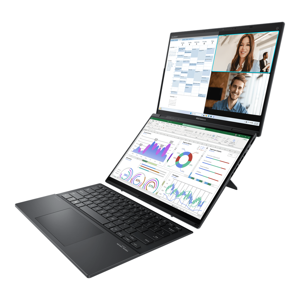 ASUS Zenbook DUO (UX8406) *DualScreen*/ Core Ultra9-285H / 32GB-LPDDR5X / 2TB-SSD / Intel Arc Graphics / 14-inch 3K OLED-500 120Hz 100%DCI-P3 HDR-T-B-500 Touch / Win11 / Inkwell Gray / WiFi7|2*TB-4|EN|US