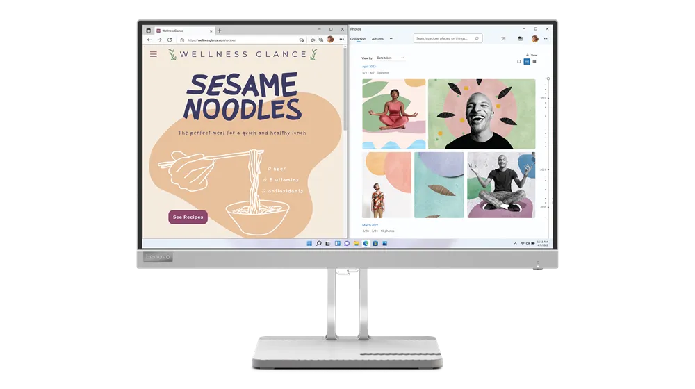 [159] Lenovo Monitor L22e-40 / 22-inch / FHD / VA / Flat / 75Hz / VGA HDMI / Cloud Grey