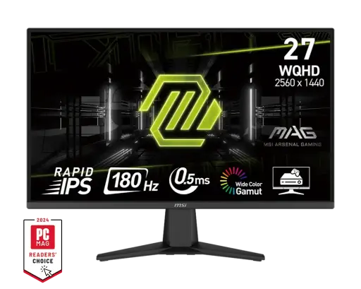 MSI LED MAG G275QF Gaming / 27-inch / Rapid IPS /  2560 x 1440 (WQHD) / *180Hz* / 0.5ms / *2xHDMI*, DP